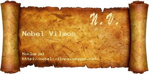 Nebel Vilmos névjegykártya